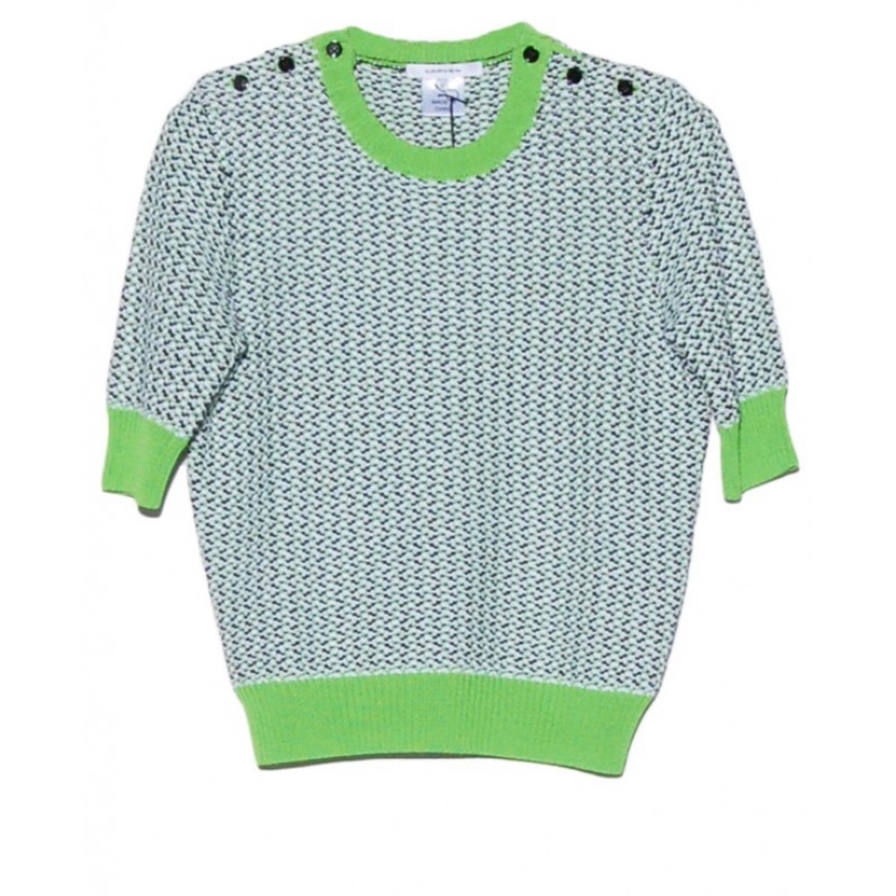 NWT Carven tweed knit kiwi green sweater XS $520